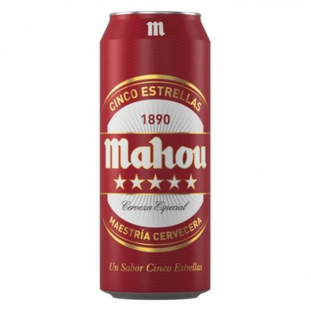 Bebidas 24 horas Cerveza Mahou 5 Estrellas especial lata 50 cl.
